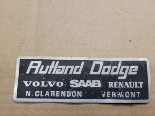 Rutland Dodge Volvo Clarendon Vermont Metal Car Dealership Dealer Emblem Badge - 第 1/2 張圖片