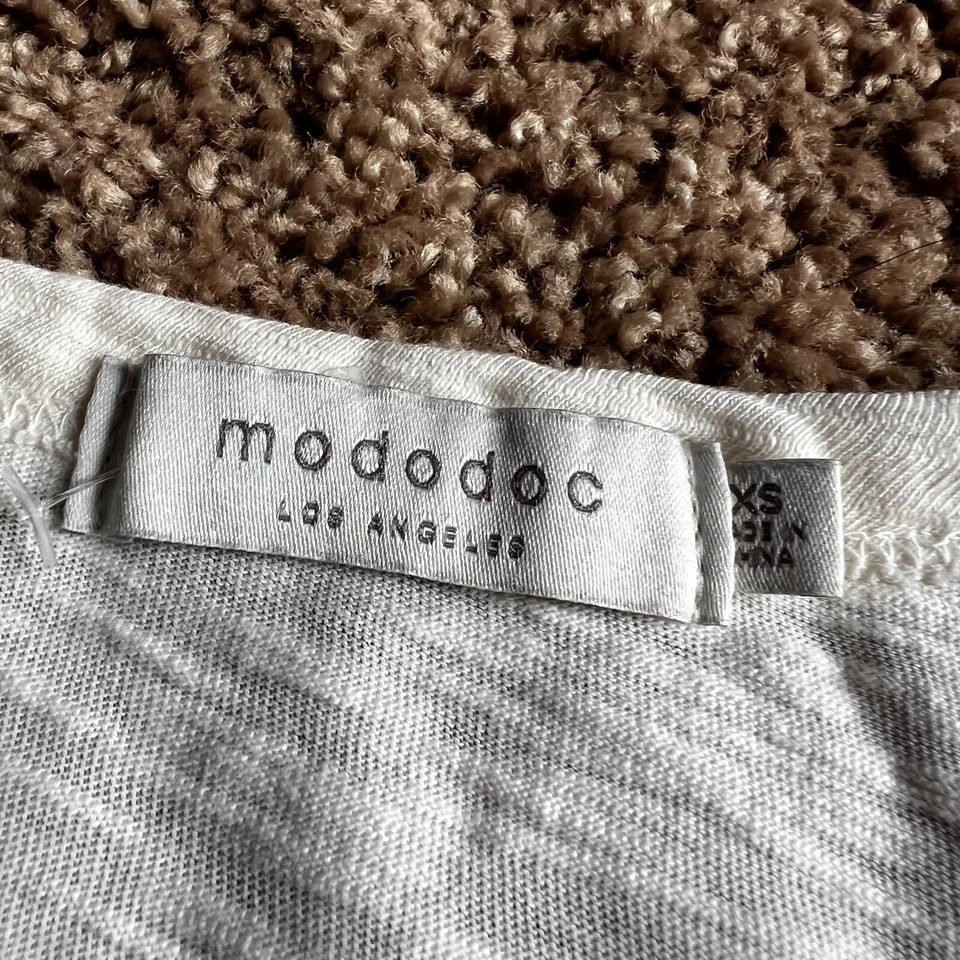 Mododoc Womens Lagenlook High Low Long Sleeve Top Shirt Size XS White - Image 2 of 4