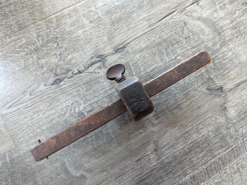 Vintage Wooden Marking Mortise Gauge Scribe 9" Marked Primitive Tool - Picture 1 of 11