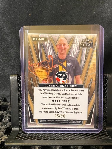 Matt Ogle 2024 Leaf Metal PBA Base Auto - Purple #15/20 - DV8 - Foto 2 di 2