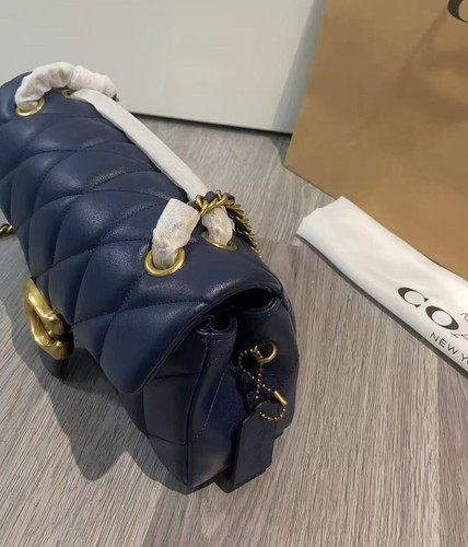 Bolso de Hombro Coach Tabby CP150 26 Acolchado Cuero Azul Marino Precio Muy Raro - Imagen 4 de 6