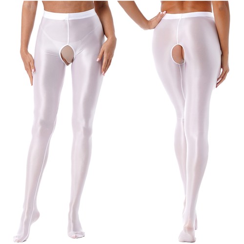 Women's Shiny Glossy High Waist Tights Opaque Pantyhose Yoga Sports Pants - Picture 88 of 145