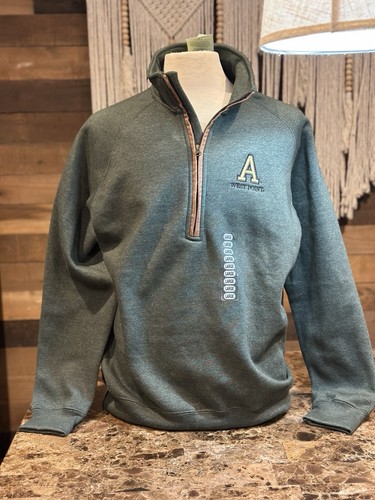 US Army West Pointe Green Embroidered Fleece Pullover 1/2 Zip Size L Retail $60 - Foto 1 di 10