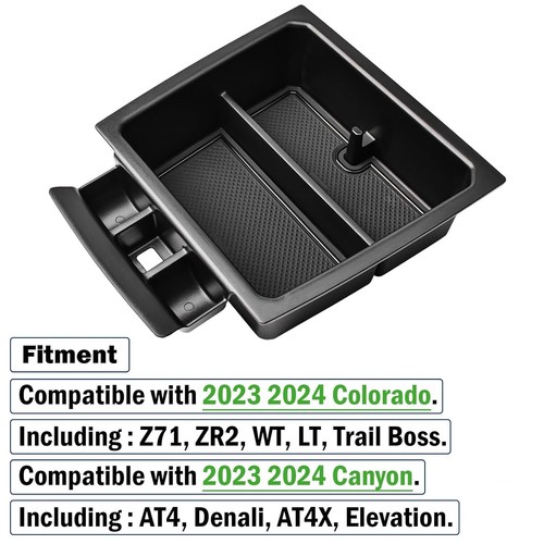 For 2023-2024 GMC Canyon Cab Console Armrest Storage Box Organizer Accessories - Picture 3 of 11