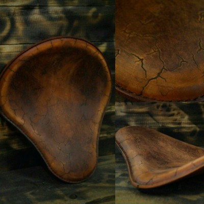 Bobber Chopper Custom leather solo seat /"4fourth vintage brown V1/" size L