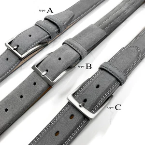 Men's Belt 100% Genuine Suede Full Leather Belt Casual Dress Leather Belt 1-3/8"