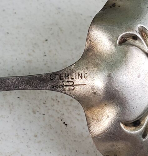 ESTATE STERLING BLACKINTON PIERCED BON BON SPOON 4 3/4"-NO MONOS-FREE USA SHIP - Picture 3 of 5