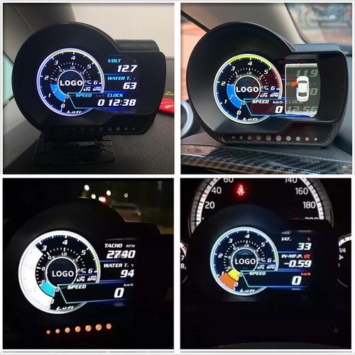 Obd2 Boost Gauge Car HUD Display RPM OverSpeed Warning MPH Turbine Pressure Oil~ - Picture 3 of 12