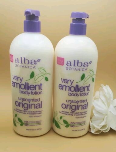2~Albabotanica Very Emollient Body Lotion Unscented Original 32 fl New READ DESC - Picture 2 of 4