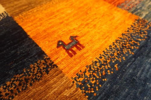 3x5 ft Multicolor Checkered Gabbeh Tribal Afghan Hand Knotted Area Rug - Picture 7 of 15