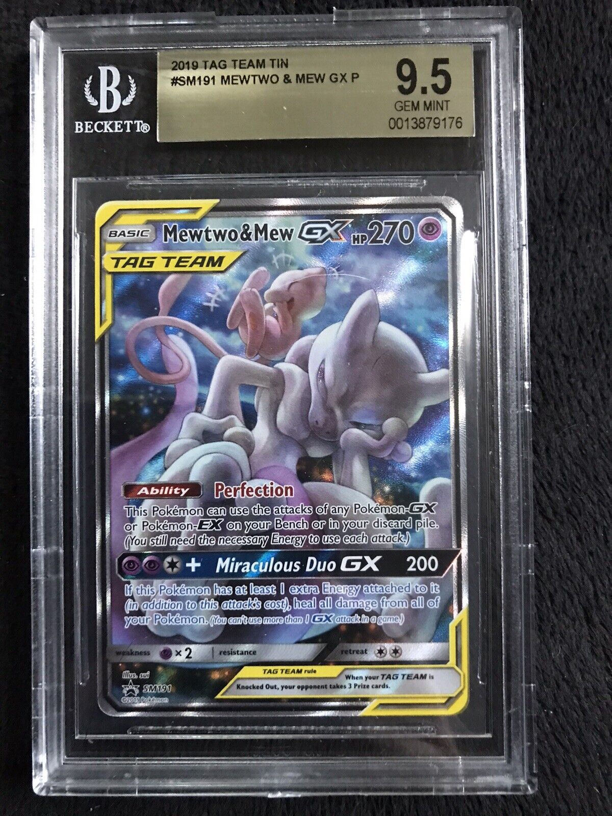 Mavin  Mewtwo & Mew GX Black Star Promo SM191 Pokemon TCG