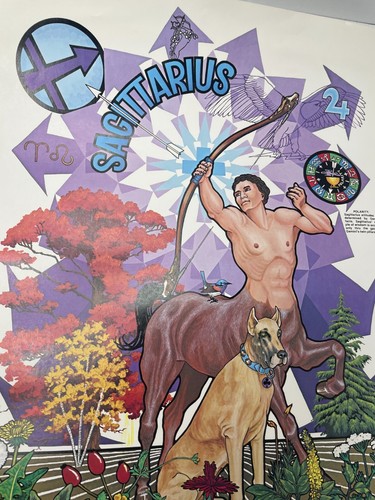 Vintage Astrology Poster 70s Art Zodiac RARE HTF - Picture 76 of 81