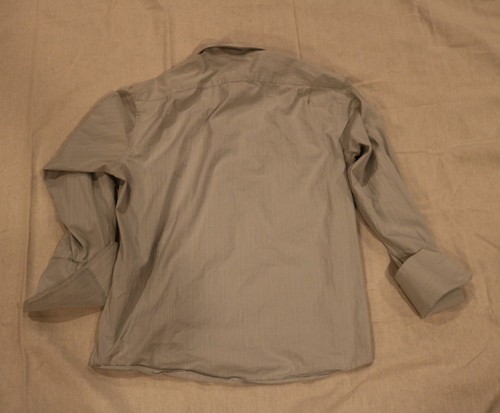 Vtg 90's-Ben Sherman Men's L Gray Pinstripe L/S Button Down Shirt w/French Cuffs - Picture 6 of 6