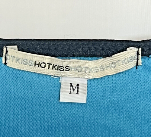 HOTKISS Medium Women Black/Teal Blouse Cami Top Blue Underlayer - Picture 3 of 9