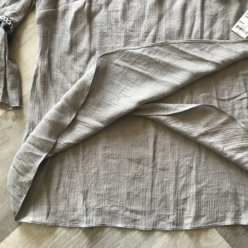 Boho Hippie Peasant manica svolazzante 3/4 stile avvolgente anteriore misto rayon/poliestere taglia Med - Foto 4 di 11