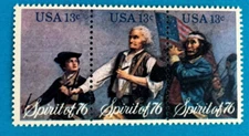US Stamps Scott 1629-31 13c 1976 Spirit of  76 strip of 3 M/NH PO fresh