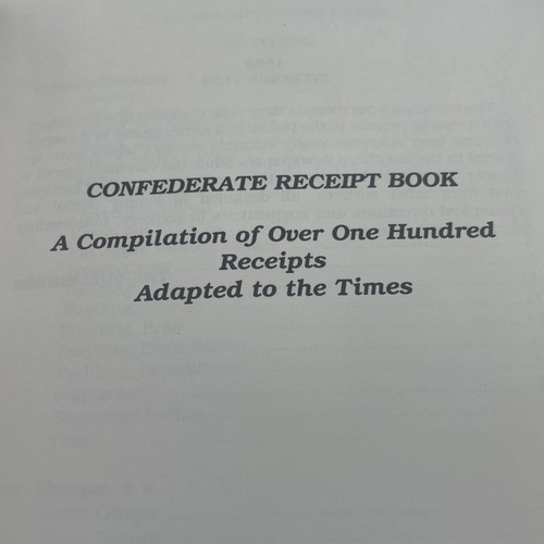 CONFEDERATE COOK BOOK Cookbook RARE Reprint of Classic Civil War Period - Picture 2 of 3