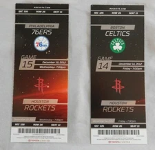 2012-13 Houston Rockets Ticket Stub Choose one