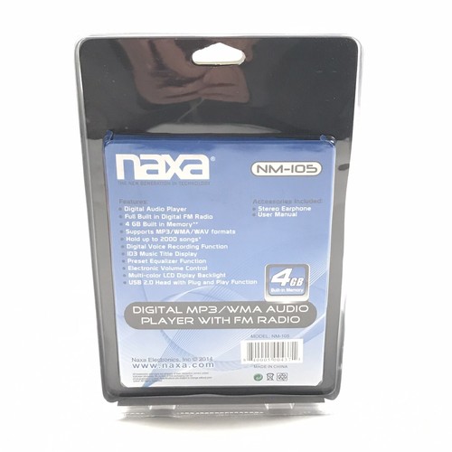 Reproductor de Audio Digital Mp3/WMA Naxa Music con Radio FM 4 GB Nuevo Sellado - Imagen 2 de 3