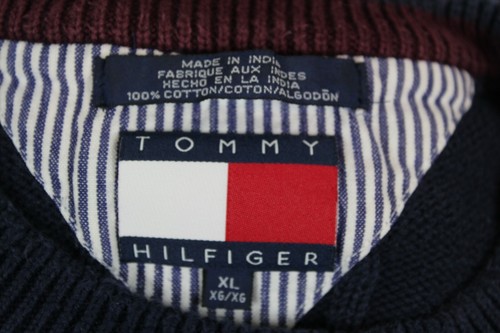 Tommy Hilfiger Sweater Men's Blue Burgandy Yellow Size XL - Imagen 5 de 5