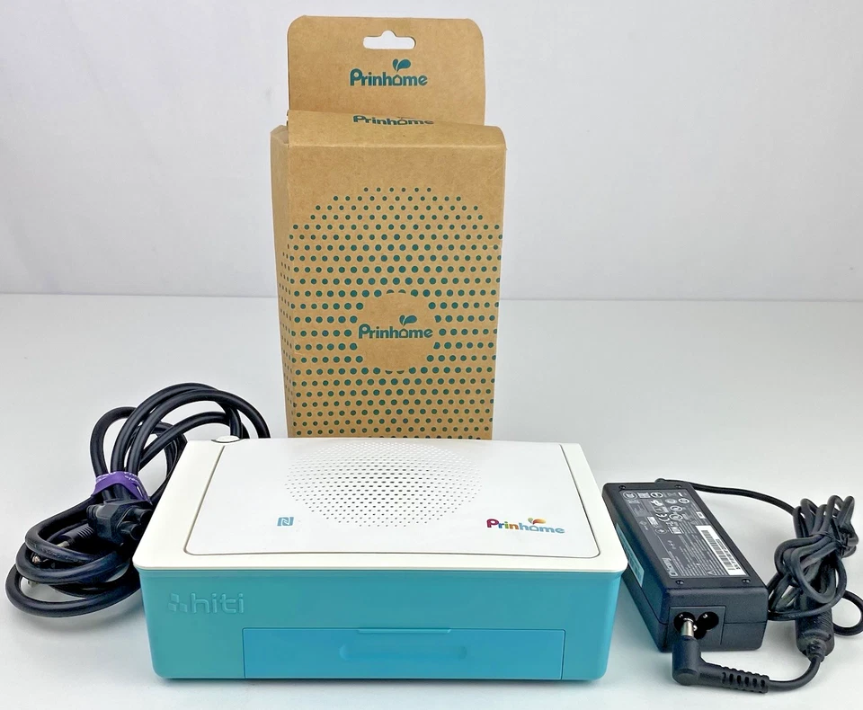 HiTi Prinhome Digital Photo Printer White Blue w/ Accessories Tested Power Cord - Image 2 of 4