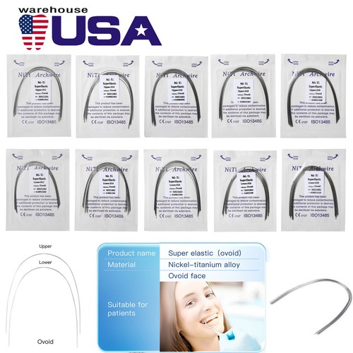 10 paquetes/100 piezas ortodoncia dental súper elástico NITI arco redondo alambre forma ovoide - Imagen 3 de 57
