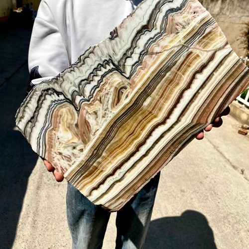 6.9LB Natural banding zebra calcite polished slab crystal reiki healing - 第 23/23 張圖片