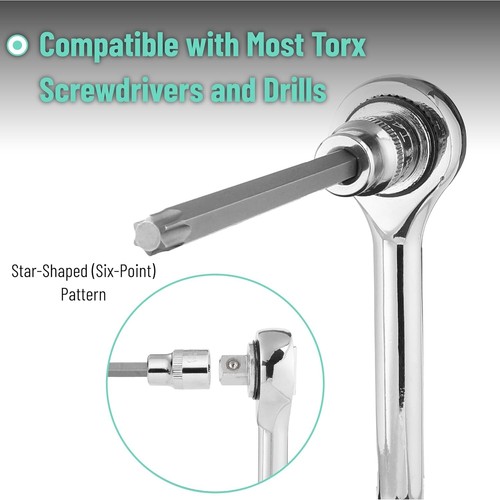 Juego de brocas Torx extra largas Bates 7 piezas 3/8" Drive T10-40 4-3/8" de largo - Imagen 4 de 7