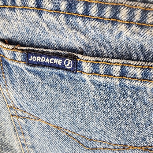 Pantaloncini jeans donna Y2K anni 90 vintage Jordache taglia 11/12 bottoni esposti mosca 2" cuciture interne - Foto 5 di 7