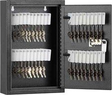 Locking Key Cabinet, 40 Key Storage Lock Box with Code, Key Box Wall Mo