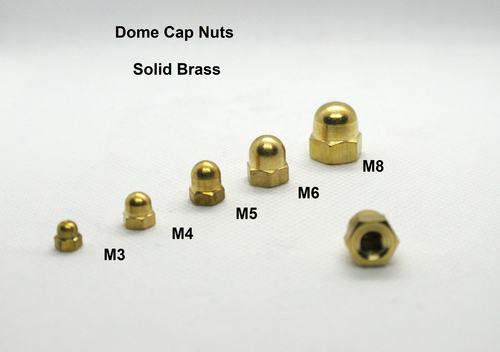 Brass Dome Nuts and Washers M3 M4 M5 M6 M8. DIN1587 Cap Dome Crown Nut+ DIN125A  - Picture 19 of 25