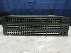 Lot-of-3-CISCO-3560V2-48-PORT-10-100-RACK-MOUNTABLE-SWITCH-WS-C3560V2-48TS-S