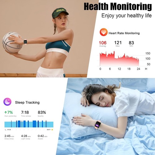 Montre Connectée Appels Bluetooth 1.96" HD Smartwatch 110+ Modes Sport Cardio - Photo 4/9