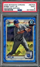 2020 Bowman Chrome Sapphire Edition #BCP25 Bobby Witt Jr. Rookie PSA 9