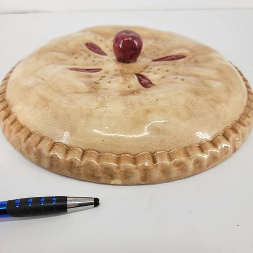 Vintage Ceramic Covered Apple Cherry Pie Plate Keeper LID ONLY VGC Replacement - Picture 5 of 7