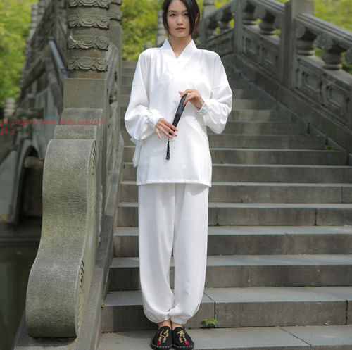 Linen Unisex Shaolin Wudang Taoist Robe Tai chi Uniform Martial arts Kung fu Set - Picture 16 of 21