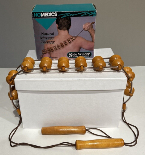 BODY MASSAGER Homedics Side Winder Natural Wood Body Therapy Accupressor 51" VTG - Picture 6 of 13