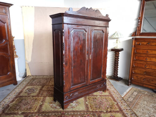 Closet IN Solid Wood A 2 Panels Intact And Original Period 800' Restored - Picture 14 of 24