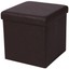 small footstool square shape leather foot rest stool seat portable bedroom brown