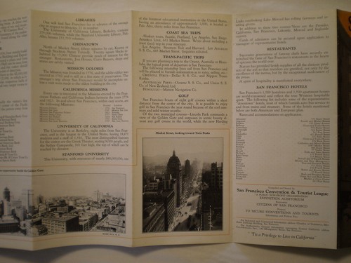ANTIKE 1926 SAN FRANCISCO CONVENTION & TOURIST LEAGUE FALTBARE REISEBROSCHÜRE - Bild 10 von 12