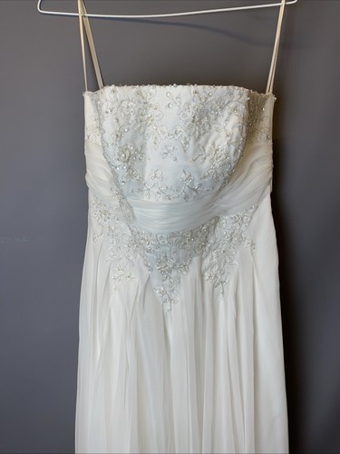 Wedding Dress Amanda Wytte Strapless Beaded White Ivory Women's UK16 K101 - Picture 6 of 16