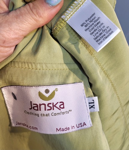 Janska Women’s Green Button Up Travel Jacket Coat Polyester/Nylon Pockets USA XL - Picture 10 of 12