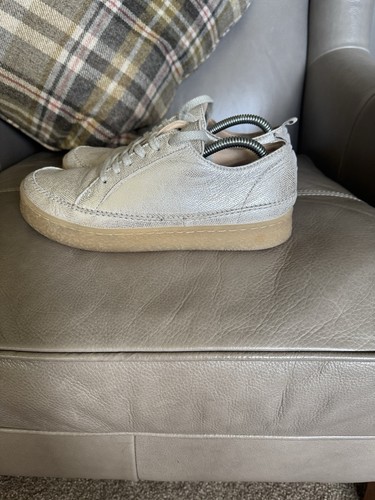 CLARKS BARLEIGH SILBER LEDER SCHNÜRSCHUHE SNEAKER... GRÖSSE 5. - Bild 4 von 7
