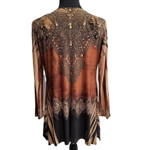 Cover Charge Top (XL) Multicolor Geometric Rhinestones Fit-Flair Taper - Picture 7 of 7
