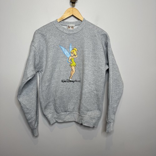 VINTAGE Walt Disney World Kids Sweatshirt XL Gray Tinker Bell Sweatshirt - Picture 2 of 6