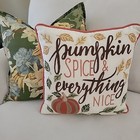 Pier 1 Imports Pumpkin Spice Everything Nice Embroidered Throw Pillow 18” Fall