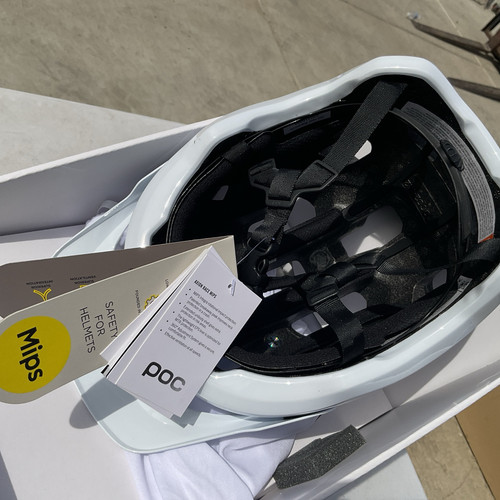 POC Axion Race MIPS Bicycle Helmet Hydrogen White/Black Size M. 55-58 NEW - Picture 7 of 8
