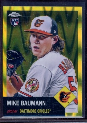 Mike Baumann 2022 Topps Chrome Platinum Yellow RayWave Refractor #242 (100/250)