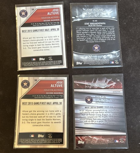 2015 Bowman's Best Jose Altuve Refractor #56 x 2 + ‘16 BB + Multi Hit Games - Picture 2 of 2