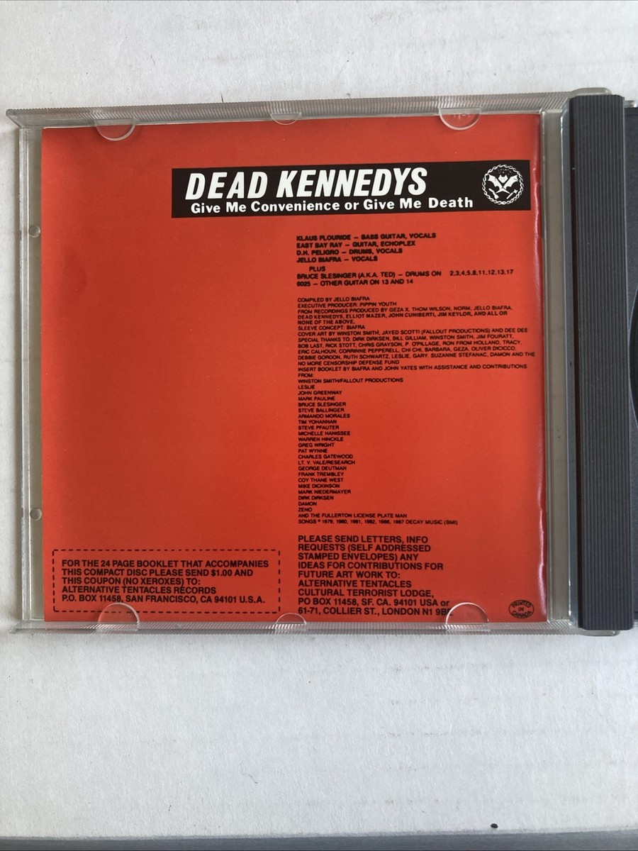 Dead Kennedys Give Me Convenience OR Give Me Death CD Decay